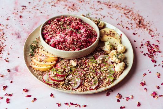 Kichererbsensalat, Blumenkohl und Radieschen-Carpaccio mit SOUl Wisdom