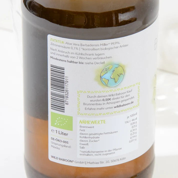 Bio Aloe Vera Direktsaft (1 Liter) - Reine Pflanzenkraft