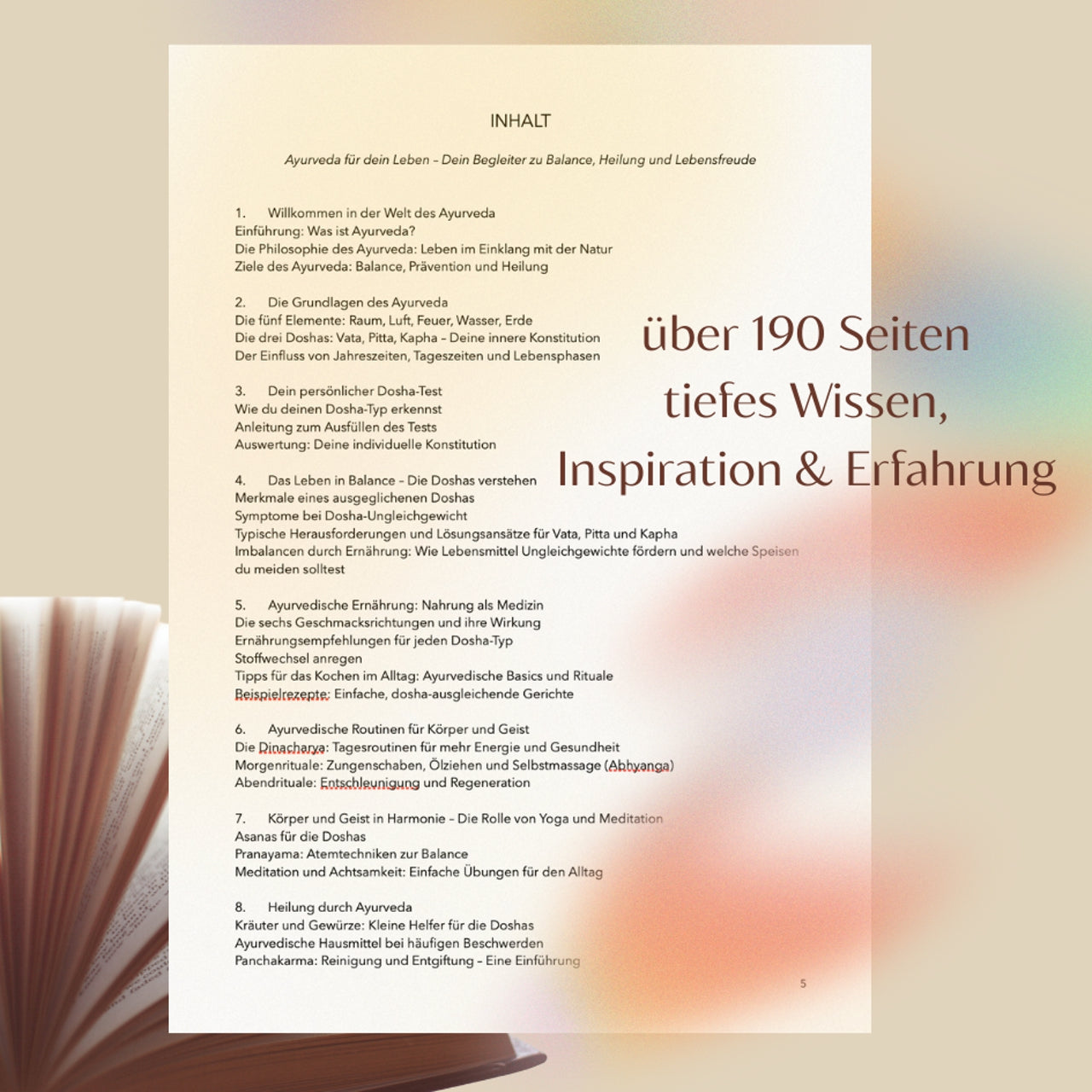 Ayurveda Buch - Dein Weg zurück zu Dir (inkl. Dosha-Test)